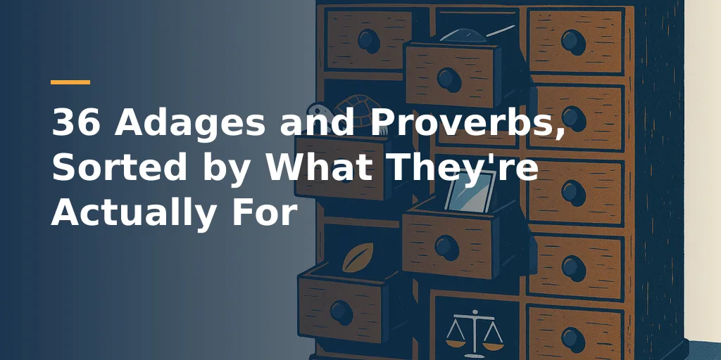 36 Adages and Proverbs, Sorted by What They're Actually For
