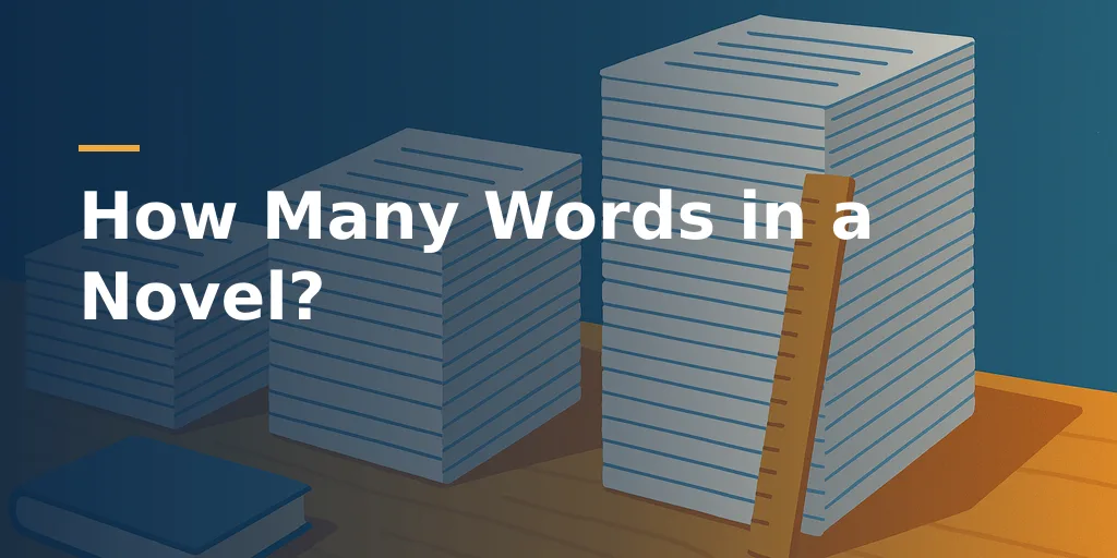 Three stacks of manuscript pages of different heights with a ruler