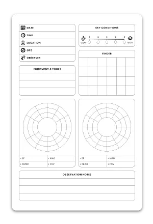 KDP Interior Template Low Content Design in 6x9 Inch as a Astronomy Observation Book
