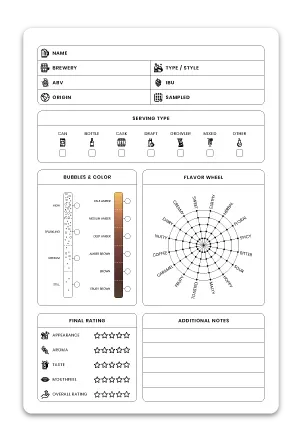 KDP Interior Template Low Content Design in 6x9 Inch as a Beer Tasting Journal Book