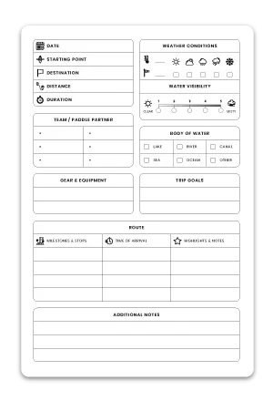 KDP Interior Template Low Content Design in 6x9 Inch as a Kayaking Log Book