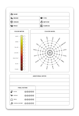 KDP Interior Template Low Content Design in 6x9 Inch as a Tea Tasting Journal Book