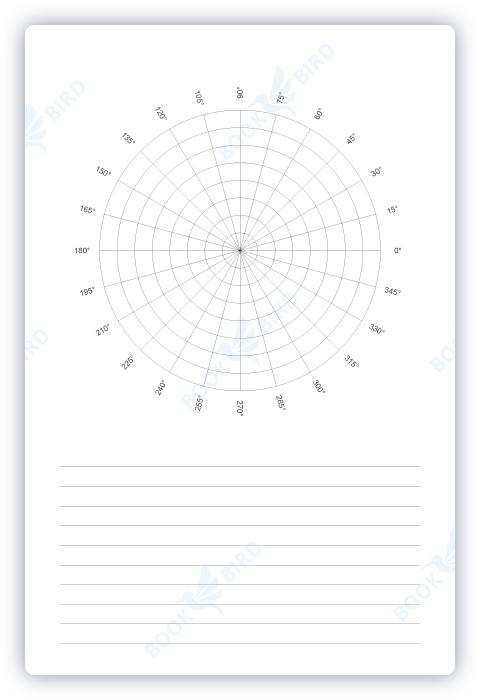 amazon kdp no content book interior template design of polar coordinate circle graph paper journal with note section