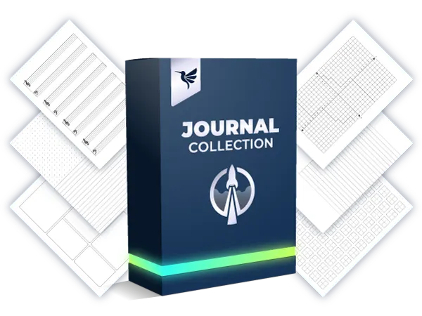 journal collection product box in combination with multiple no content interior design templates