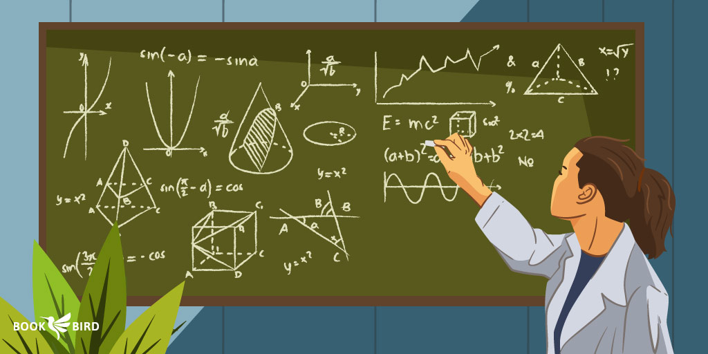 Scientist Writing Equation on Blackboard for Educational Insight