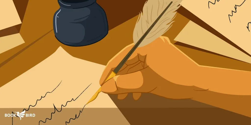 Handwriting Poem with Pen and Ink in Artistic Scene