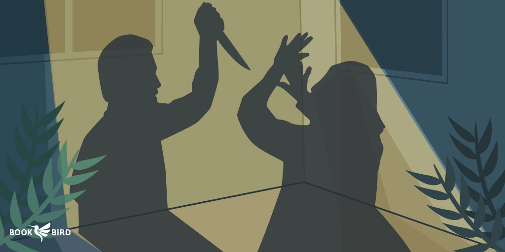 Suspenseful Shadow Holding Knife in Thriller Scene