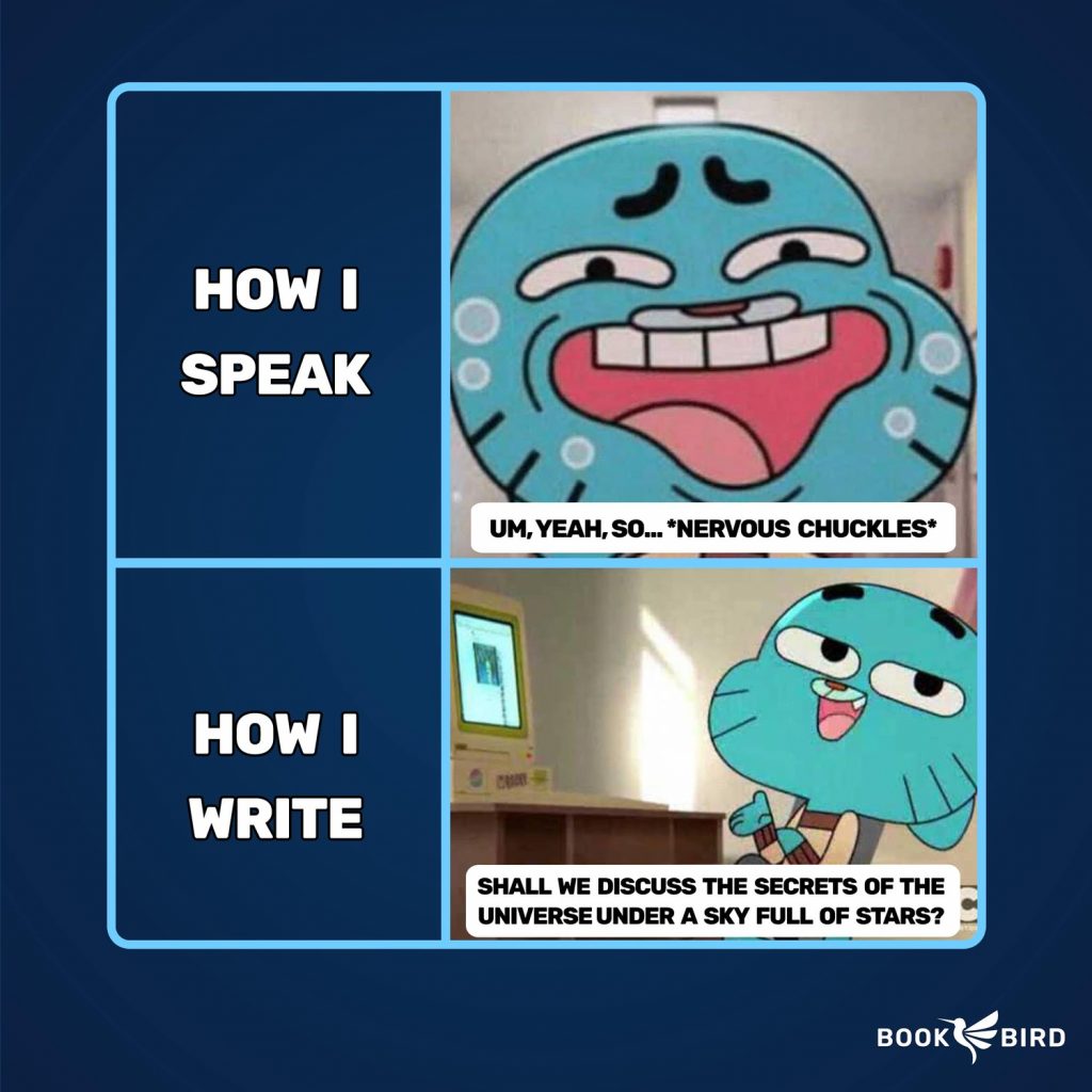 How I Speak vs How I Write Book Writing Meme
