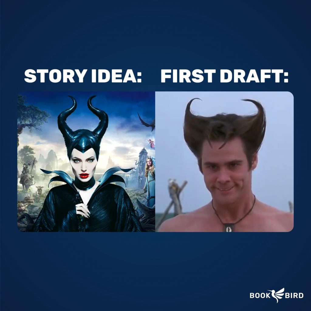 Story Idea vs First Draft Book Writing Meme
