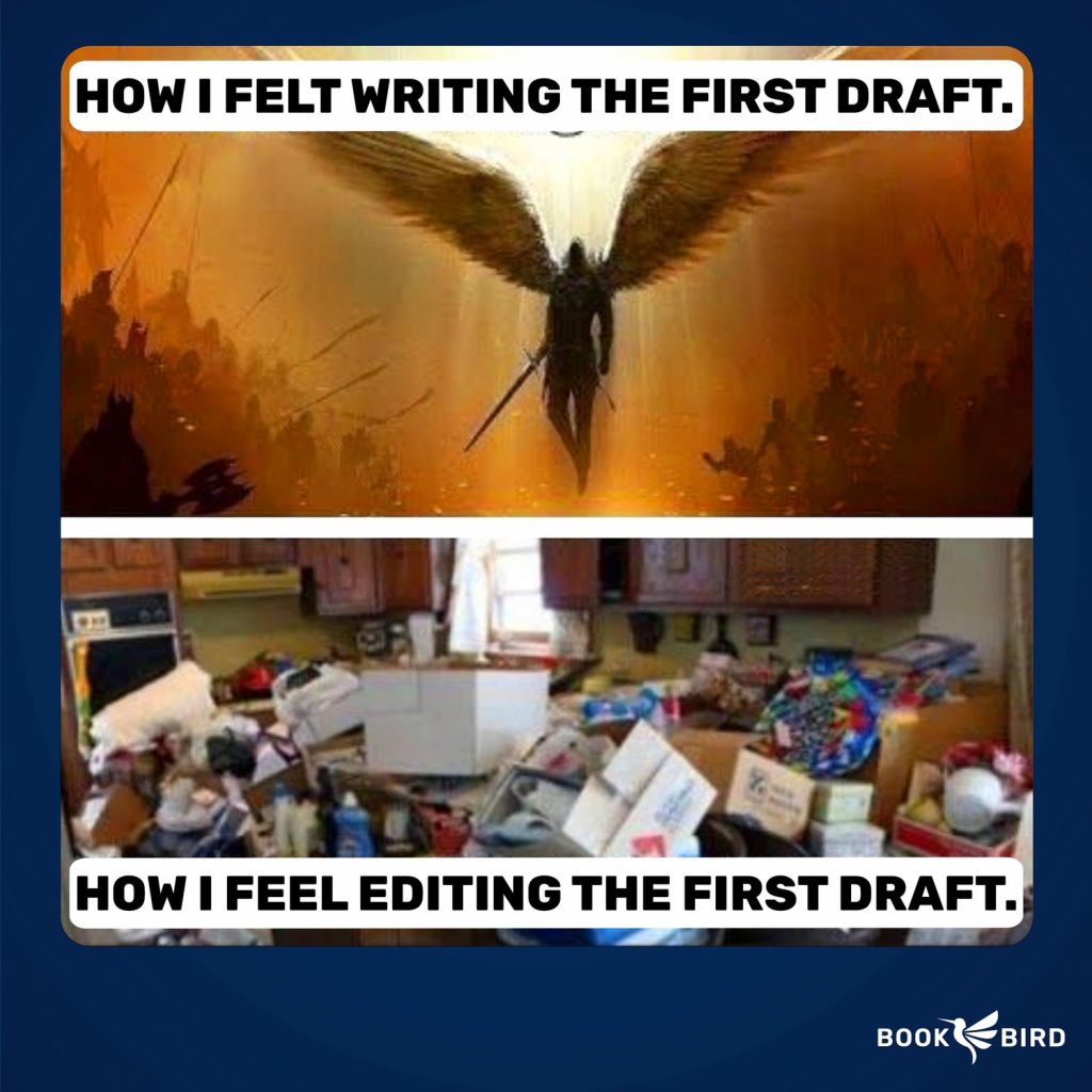 Writing the First Draft vs Editing the First Draft Book Writing Meme