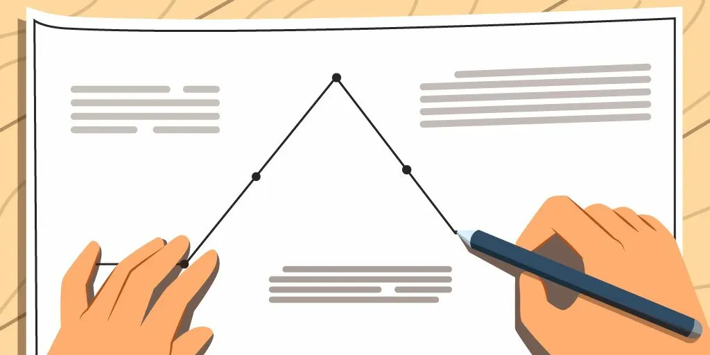 Author who draws a plot structure with descriptions on a white board