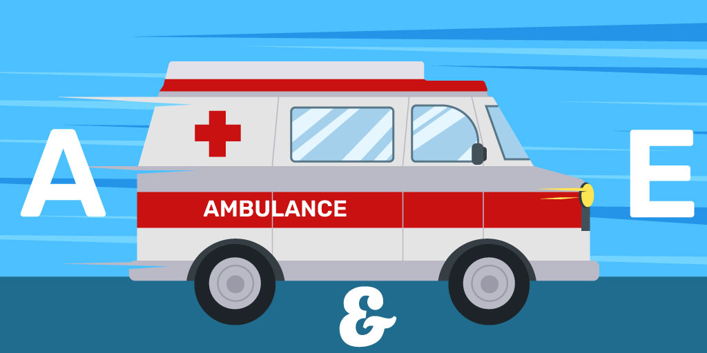 Accident & Emergency Method:  A speeding ambulance with the letters A & E on the edges